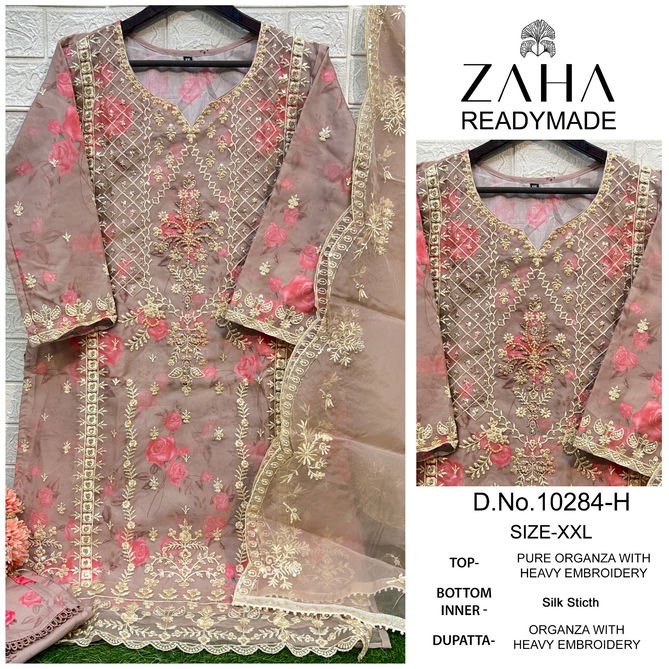 Zaha 10284 E To H Embroidery Organza Pakistani Suits Wholesale Shop In Surat 